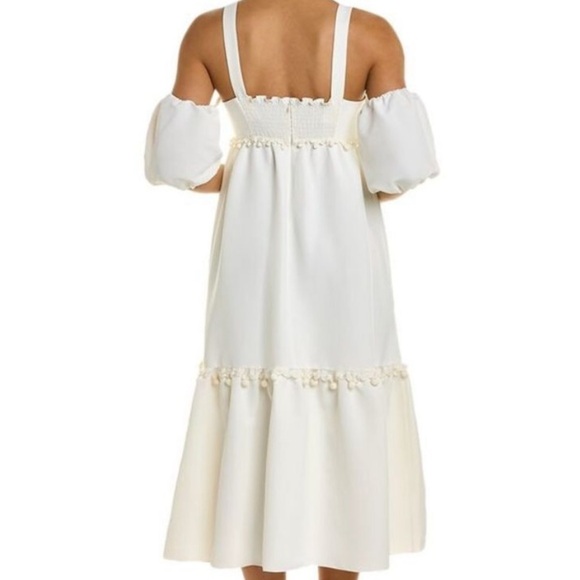 Sachin & Babi Luna Midi Dress sz 12 luxury designer bridal shower wedding ivory - Picture 3 of 4